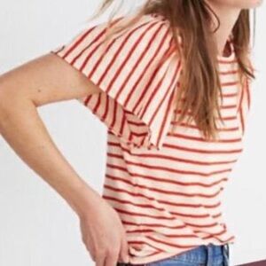 madewell ruffled sleeve blouse